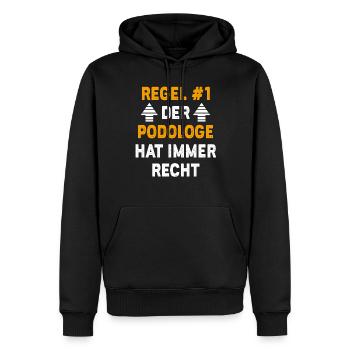 Podologe Geschenk Geburtstag Spruch - Männer Premium Bio Hoodie - Schwarz - Vorne - Nico (187cm)