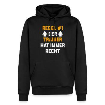 Trainer Geschenk Geburtstag Spruch - Männer Premium Bio Hoodie - Schwarz - Vorne - Nico (187cm)