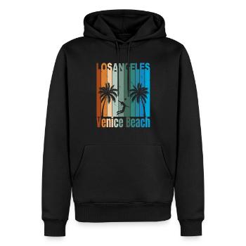 Los Angeles Venice Beach Vintage - Männer Premium Bio Hoodie - Schwarz - Vorne - Nico (187cm)
