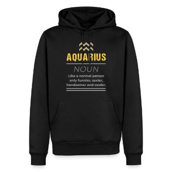 Wassermann - Substantiv - Wie ein normaler Mensch nur - Männer Premium Bio Hoodie - Schwarz - Vorne - Nico (187cm)
