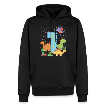 Herde Von Niedlichen Dinosauriern 1. Geburtstag 1 - Männer Premium Bio Hoodie - Schwarz - Vorne - Nico (187cm)
