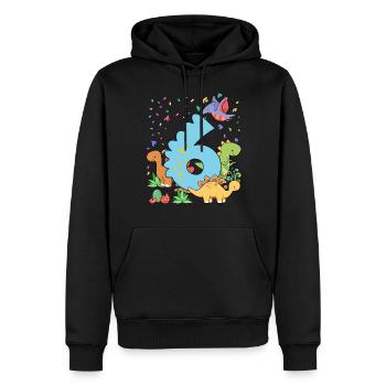 Herde Von Niedlichen Dinosauriern 6. Geburtstag 6 - Männer Premium Bio Hoodie - Schwarz - Vorne - Nico (187cm)
