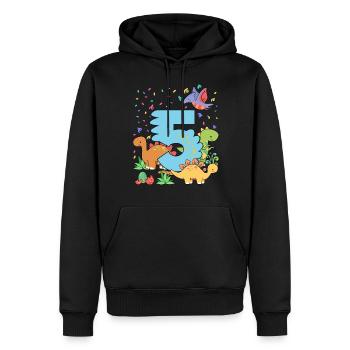 Herde Von Niedlichen Dinosauriern 5. Geburtstag 5 - Männer Premium Bio Hoodie - Schwarz - Vorne - Nico (187cm)