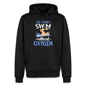 Ohne Sauerstoff Kann Man Nicht Schwimmen - Männer Premium Bio Hoodie - Schwarz - Vorne - Nico (187cm)