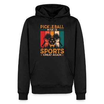 Le pickleball redonne de l’importance à ce sport - Sweat à capuche Premium bio Homme - noir - Devant - Nico (187cm)