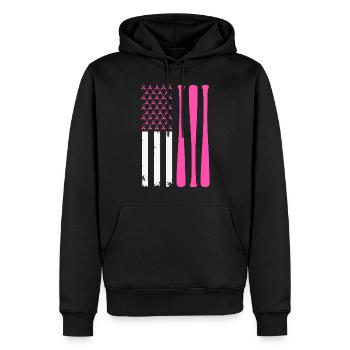 American Baseball Sports - Männer Premium Bio Hoodie - Schwarz - Vorne - Nico (187cm)