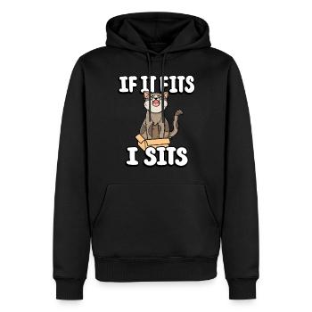 Si ça me va, je m’assois mignon bidon chat fitness - Sweat à capuche Premium bio Homme - noir - Devant - Nico (187cm)
