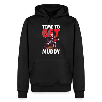 Dirt Bike Dirt Bike Riding Motocross Dirt Biking - Sweat à capuche Premium bio Homme - noir - Devant - Nico (187cm)