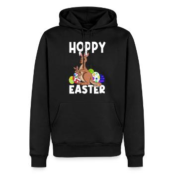 Hoppy Easter Süßes Ostern Känguru Osterhase - Männer Premium Bio Hoodie - Schwarz - Vorne - Nico (187cm)