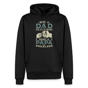 Être père est un honneur papa inestimable fête des pères - Sweat à capuche Premium bio Homme - noir - Devant - Nico (187cm)