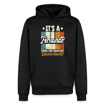 Name Fernando Geschenk Geburtstag Spruch - Männer Premium Bio Hoodie - Schwarz - Vorne - Nico (187cm)