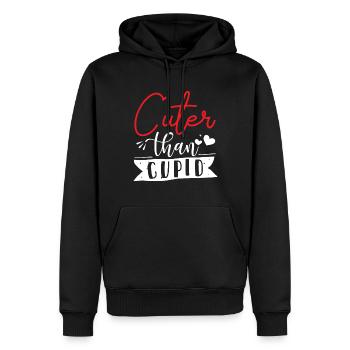 Plus mignon que Cupidon - Saint-Valentin - Sweat à capuche Premium bio Homme - noir - Devant - Nico (187cm)