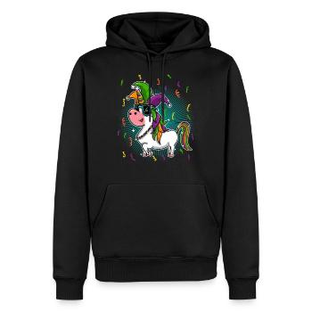 Mardi Gras Narr Hut Maske Und Perlen Einhorn - Männer Premium Bio Hoodie - Schwarz - Vorne - Nico (187cm)
