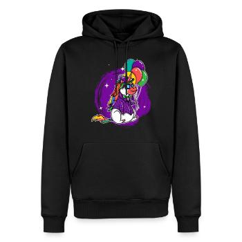 Lustiges Karneval-einhorn Mit Ballon-party - Männer Premium Bio Hoodie - Schwarz - Vorne - Nico (187cm)