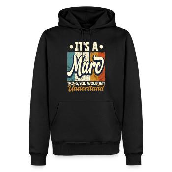 Name Marc Gift Birthday Quote - Men’s Premium Organic Hoodie - black - Front - Nico (187cm)