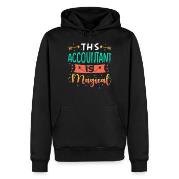 Cadeau comptable - Sweat à capuche Premium bio Homme - noir - Devant - Nico (187cm)