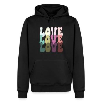 Amour rétro - Sweat à capuche Premium bio Homme - noir - Devant - Nico (187cm)