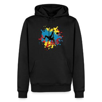 Fußball - Männer Premium Bio Hoodie - Schwarz - Vorne - Nico (187cm)