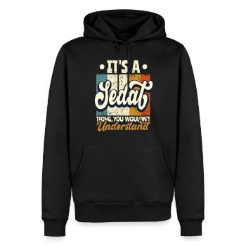 Nom Sedat Cadeau Anniversaire Dire - Sweat à capuche Premium bio Homme - noir - Devant - Nico (187cm)
