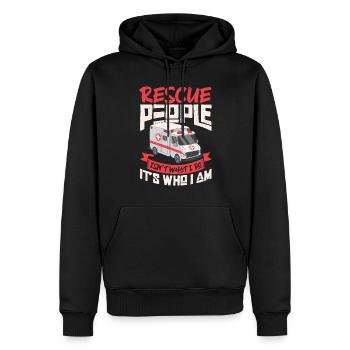 Sanitäter Erster Responder Krankenwagenfahrer - Männer Premium Bio Hoodie - Schwarz - Vorne - Nico (187cm)