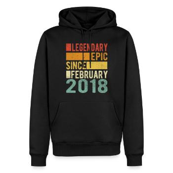 Birthday February 2018 Legendary epic - Men’s Premium Organic Hoodie - black - Front - Nico (187cm)