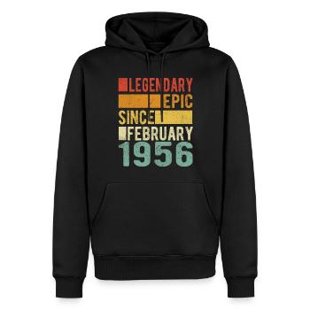 Geburtstag Februar 1956 Legendär Episch - Männer Premium Bio Hoodie - Schwarz - Vorne - Nico (187cm)