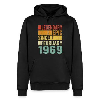 Geburtstag Februar 1969 Legendär Episch - Männer Premium Bio Hoodie - Schwarz - Vorne - Nico (187cm)