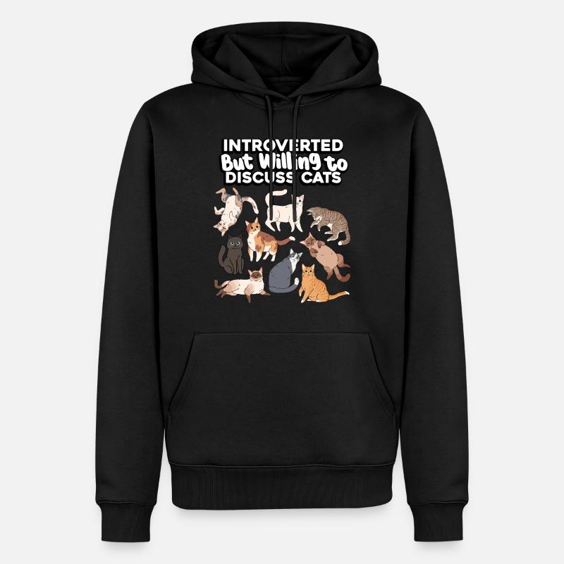 Chats introvertis, mais discutables - Sweat à capuche Premium bio Homme - noir