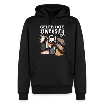 Celebrate Diversity Katzen Liebe Spielzeug Fell - Männer Premium Bio Hoodie - Schwarz - Vorne - Nico (187cm)