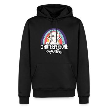 Ich Hasse Jeden Gleich Niedlich Katze Menschen - Männer Premium Bio Hoodie - Schwarz - Vorne - Nico (187cm)