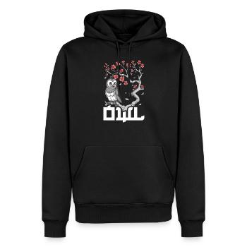 Sakura Japanese Spring Owl Cute Owl Owl Lover - Männer Premium Bio Hoodie - Schwarz - Vorne - Nico (187cm)