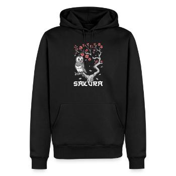 Sakura Japanese Spring Owl Cute Owl Owl Lover - Männer Premium Bio Hoodie - Schwarz - Vorne - Nico (187cm)
