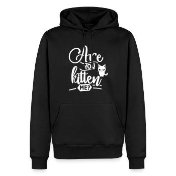 Es-tu chaton moi? Drôle de chat disant - Sweat à capuche Premium bio Homme - noir - Devant - Nico (187cm)