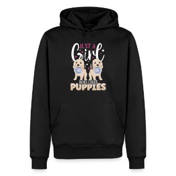 Hund / Welpe: Nur Ein Mädchen, Das Welpen Liebt - Männer Premium Bio Hoodie - Schwarz - Vorne - Nico (187cm)