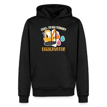 Eggs-traordinary Eggscavator Baubagger Bagger - Männer Premium Bio Hoodie - Schwarz - Vorne - Nico (187cm)
