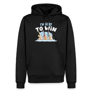 I'm Here To Win Schwimmer Wassersport Schwimmen - Männer Premium Bio Hoodie - Schwarz - Vorne - Nico (187cm)