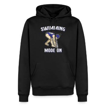 Mode de nage sur équipement de natation sportive - Sweat à capuche Premium bio Homme - noir - Devant - Nico (187cm)