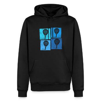 PADEL PÁDLE PADDLE-TENNIS PADEL CADEAU JOUEUR - Sweat à capuche Premium bio Homme - noir - Devant - Nico (187cm)