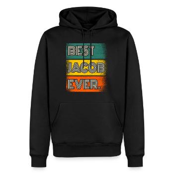 Jacob Nom Cadeau Citation Drôle - Sweat à capuche Premium bio Homme - noir - Devant - Nico (187cm)
