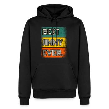 Jimmy Nom Cadeau Citation Drôle - Sweat à capuche Premium bio Homme - noir - Devant - Nico (187cm)