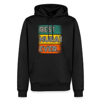 Murat Nom Cadeau Citation Drôle - Sweat à capuche Premium bio Homme - noir - Devant - Nico (187cm)