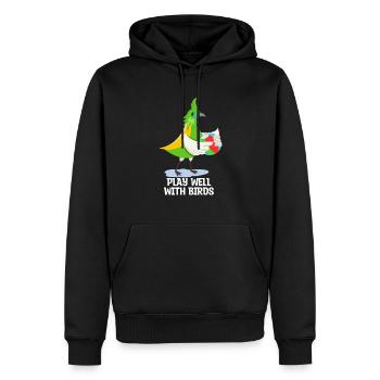 Gut mit anderen spielen Vogelliebhaber Ornithologi - Männer Premium Bio Hoodie - Schwarz - Vorne - Nico (187cm)