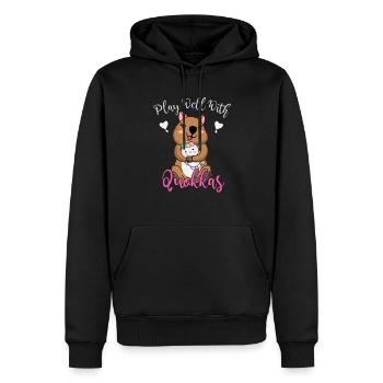 Quokka Lover Quokka Chuchoteur Animal de la faune - Sweat à capuche Premium bio Homme - noir - Devant - Nico (187cm)
