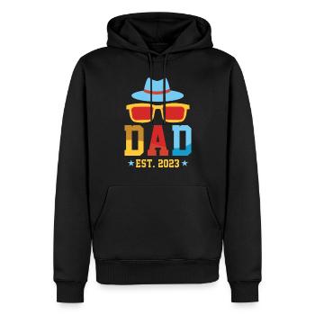 Dad Est. 2023 - Männer Premium Bio Hoodie - Schwarz - Vorne - Nico (187cm)