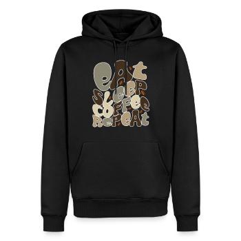 Eat Sleep Coffee Repeat - Men’s Premium Organic Hoodie - black - Front - Nico (187cm)