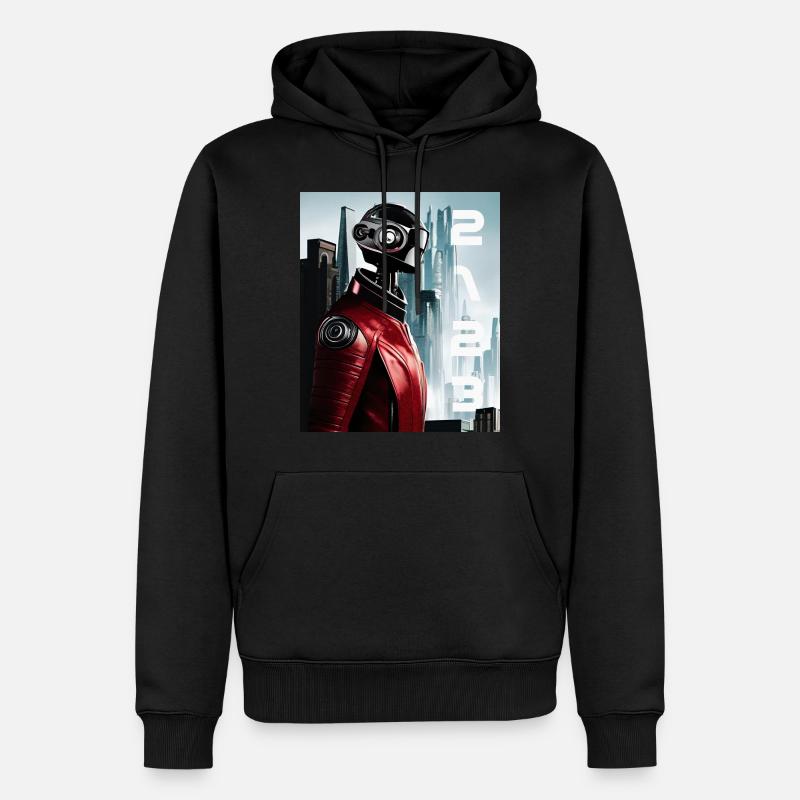 2123 - Sweat à capuche Premium bio Homme - noir