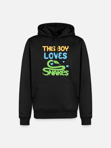 This boy loves snakes - Men’s Premium Organic Hoodie - black