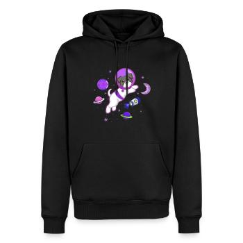 Puppy Dog Owner Astronaut - Men’s Premium Organic Hoodie - black - Front - Nico (187cm)