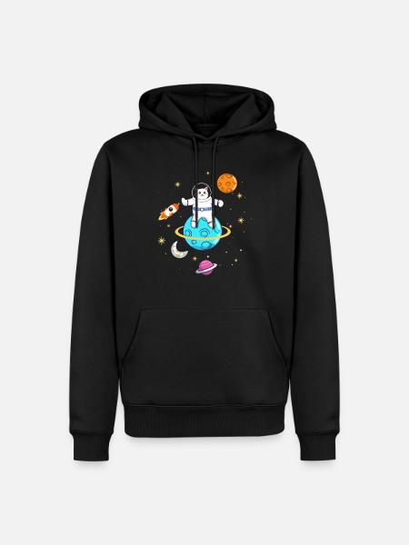 Astronaut Lovers Cat Owners - Men’s Premium Organic Hoodie - black