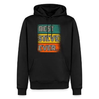 Steve Nom Cadeau Citation Drôle - Sweat à capuche Premium bio Homme - noir - Devant - Nico (187cm)
